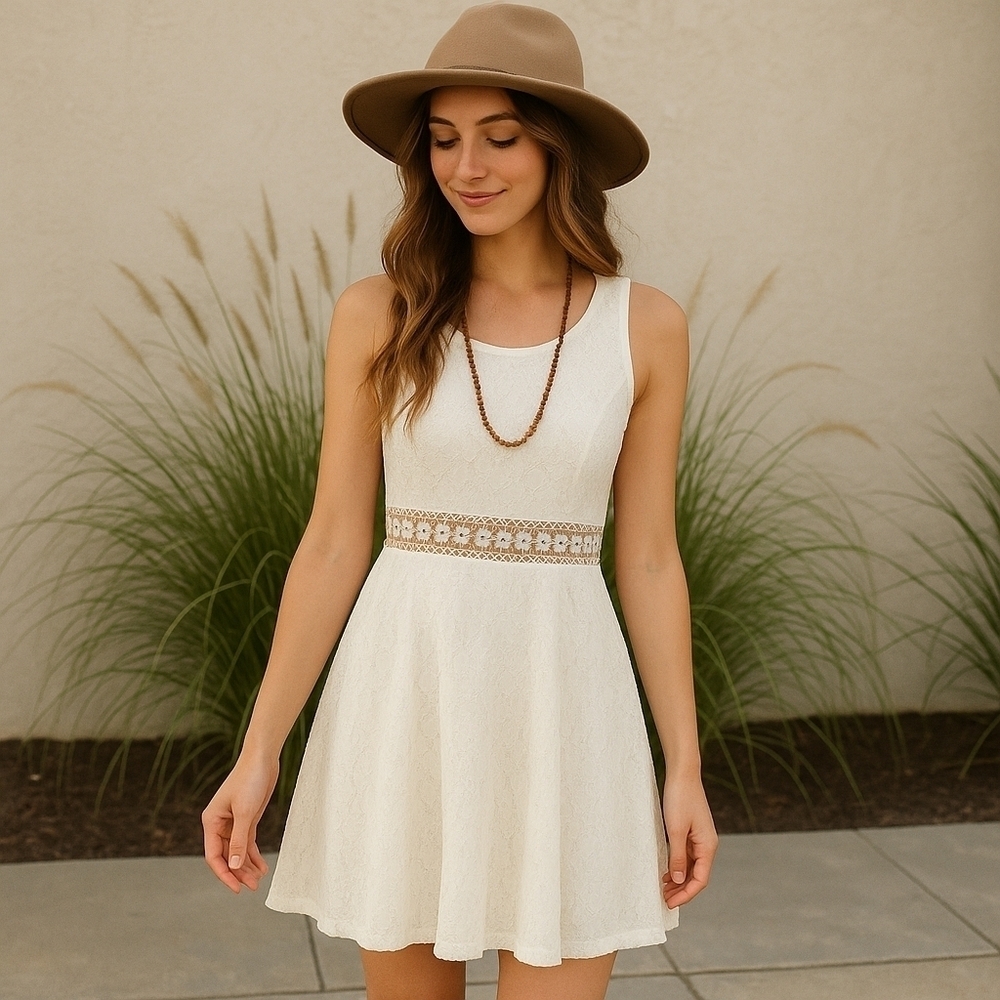 Free People Daisy Crochet Tank Fit & Flare Dress – Size 10 – NWT